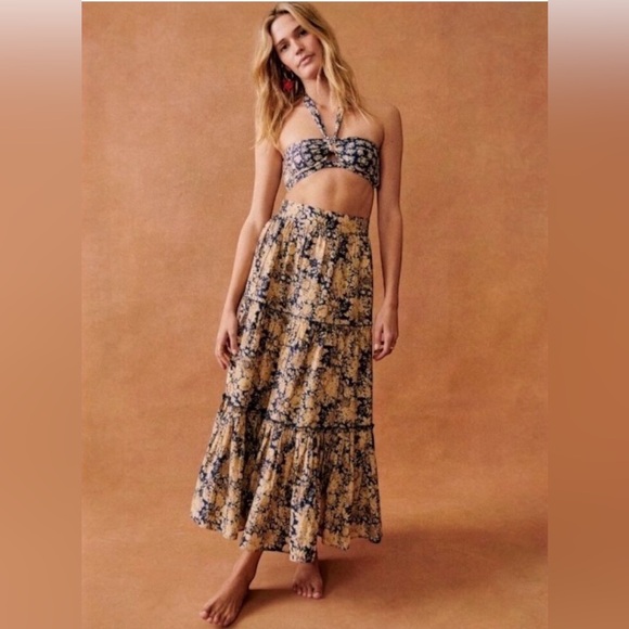 Sezane Dresses & Skirts - Sézane Jupe Sakura Floral Tiered Maxi Skirt in Country Flowers, Size FR38